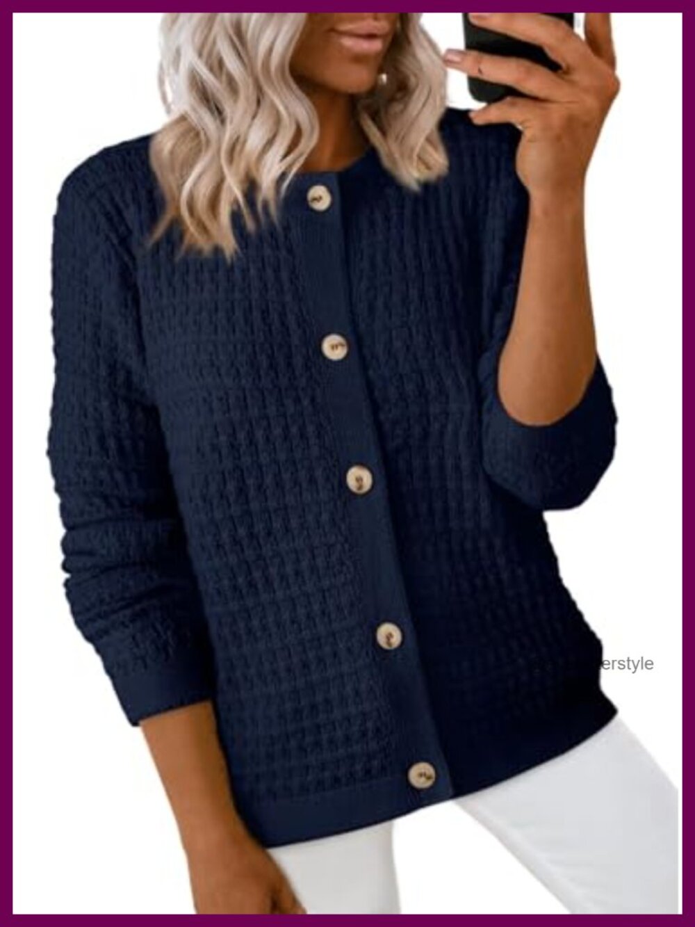 Women's Long Sleeve Button Down Knit Cardigan Sweater Jacket